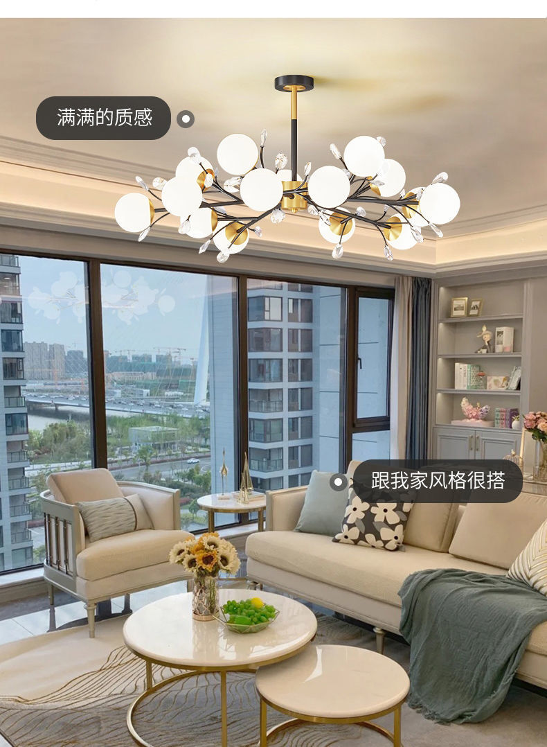 2024年新款北欧客厅吊灯现代简约大气家用卧室餐厅灯创意套餐灯具-阿里巴巴