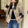 秋款撞色流行英伦风短外套