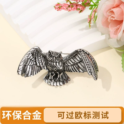 Brooch, Eco-Friendly Alloy Lapel – Yaxa sancaqları - antique-silver-owl-dimensions-6315-cm-weight-15g