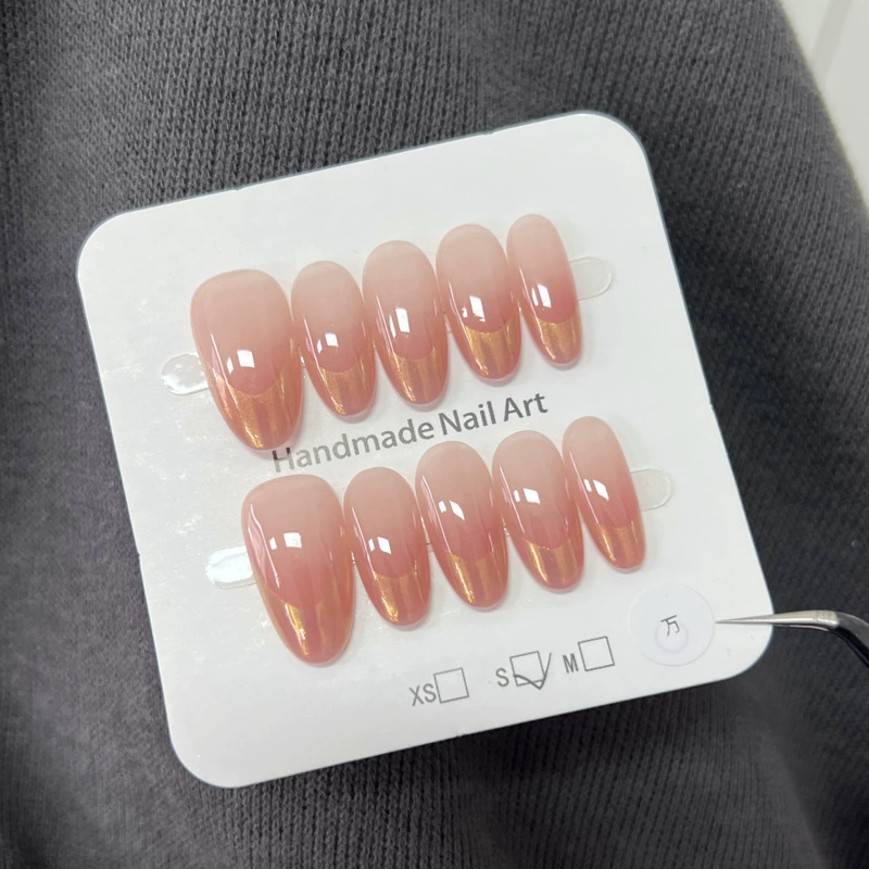 Летний драгоценный газ ледяной закат оранжевый градиент французский маникюр чистый стиль темперамент простой белый