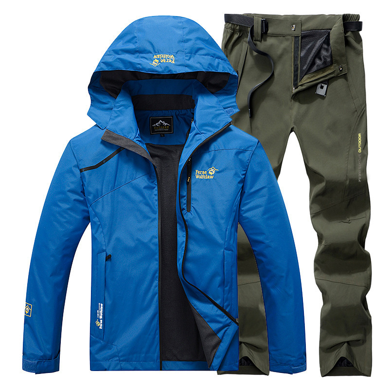 Chaqueta al aire libre de los hombres de primavera y otoño deportes delgados a prueba de viento impermeable senderismo pantalones senderismo más tamaño pareja chaqueta