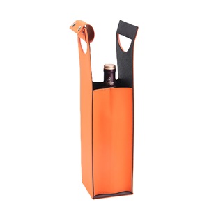 Orange rectangular folding wine box convenient and easy to carry outdoor picnic travel gift available printable LOGO
