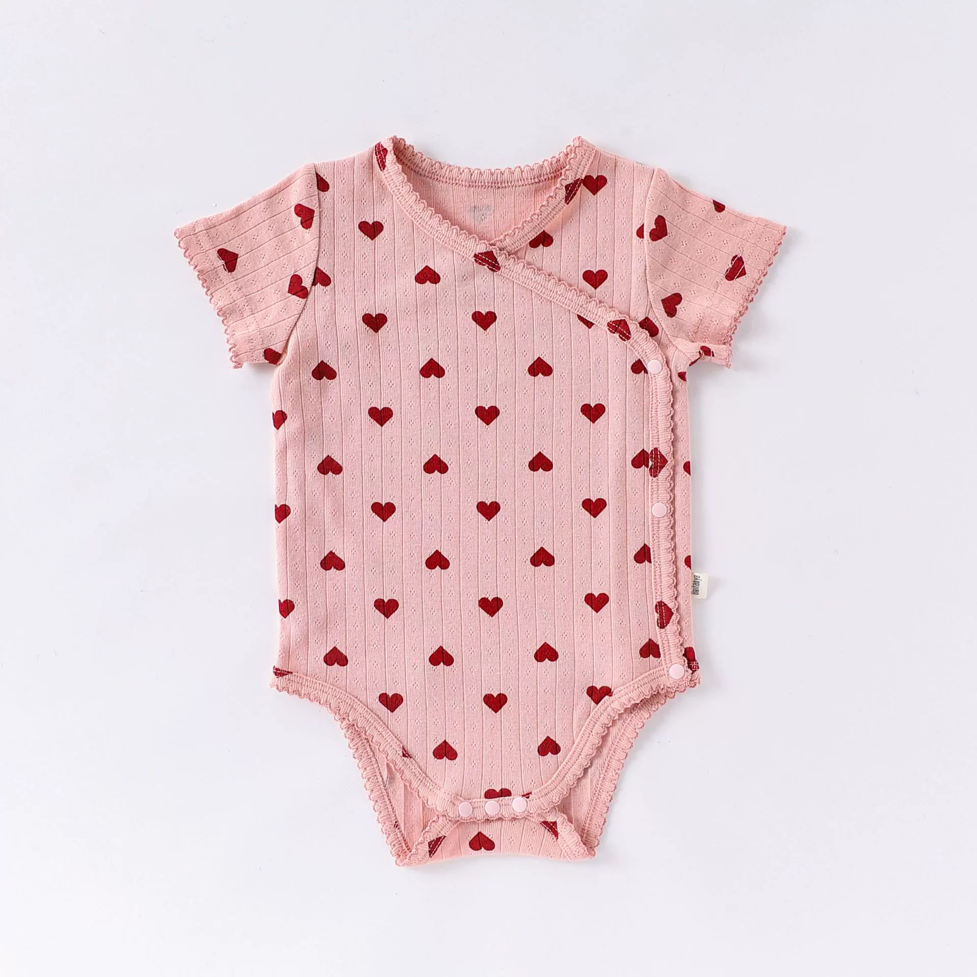 Children's Cotton Romper Unisex, Umbilical Bandage or Heart/Bow Print, Sizes 66–90 cm