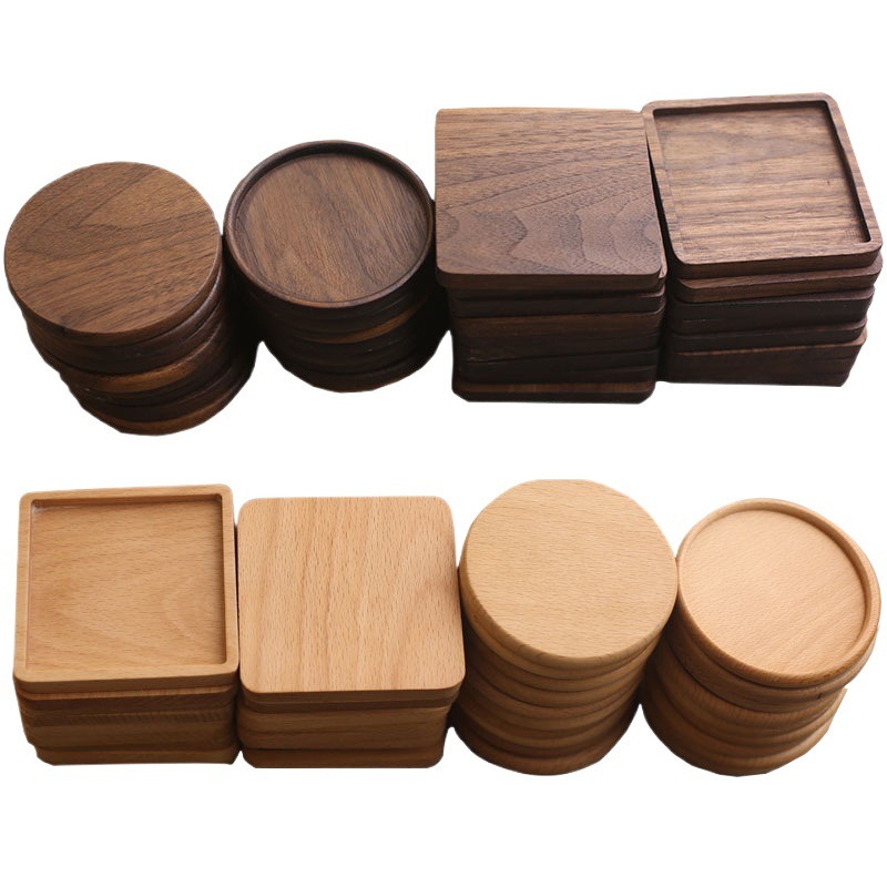 Haya, nogal negro, sándalo negro, madera maciza, posavasos, bandejas de madera, procesamiento de artesanías, letras de soporte para teléfonos móviles image 6