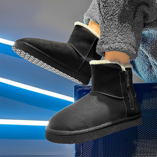 Winter Home Thickened Warm Snow Boots Men's Cotton Shoes Women's Cotton Slippers High-Top Plush Boots Men's Outdoor Trendy