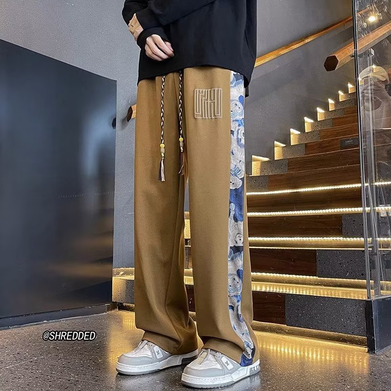 Neuer Frühlings- und Herbststil im chinesischen Stil, neue weit geschnittene Hygienehosen für Herren mit geradem Bein und weitem Bein, lässige lange Hosen für Männer_voghion.com