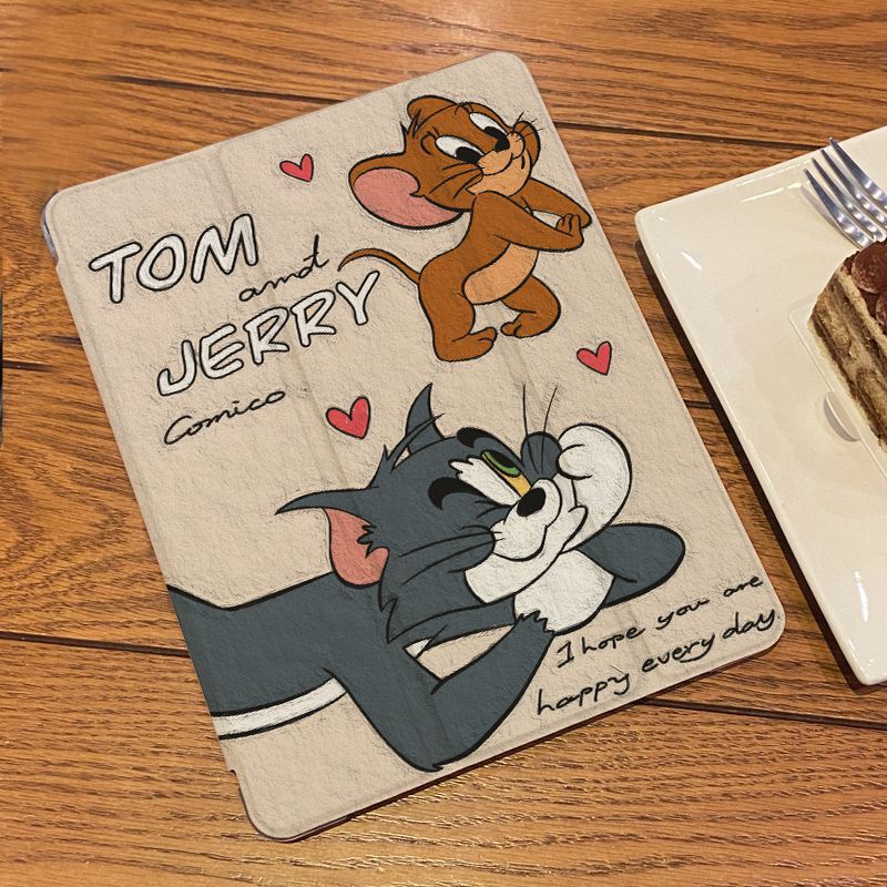 iPad Protective Case Cat and Mouse Pro11 70% off Transparent 2021 Cartoon Mini6 All-Inclusive Air5 Anti-Fall 10Th Generation