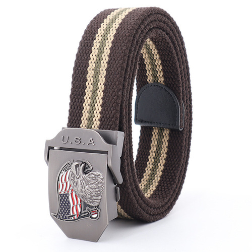 American Eagle Smooth Buckle Canvas Belt Men's Tactical Youth Outdoor Jeans Belt New Casual Wholesale Women