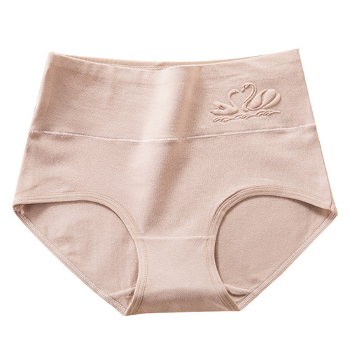 Women's high-waist European and American large-size women's abdomen briefs girls 'fat MM printed underwear pure cotton crotch