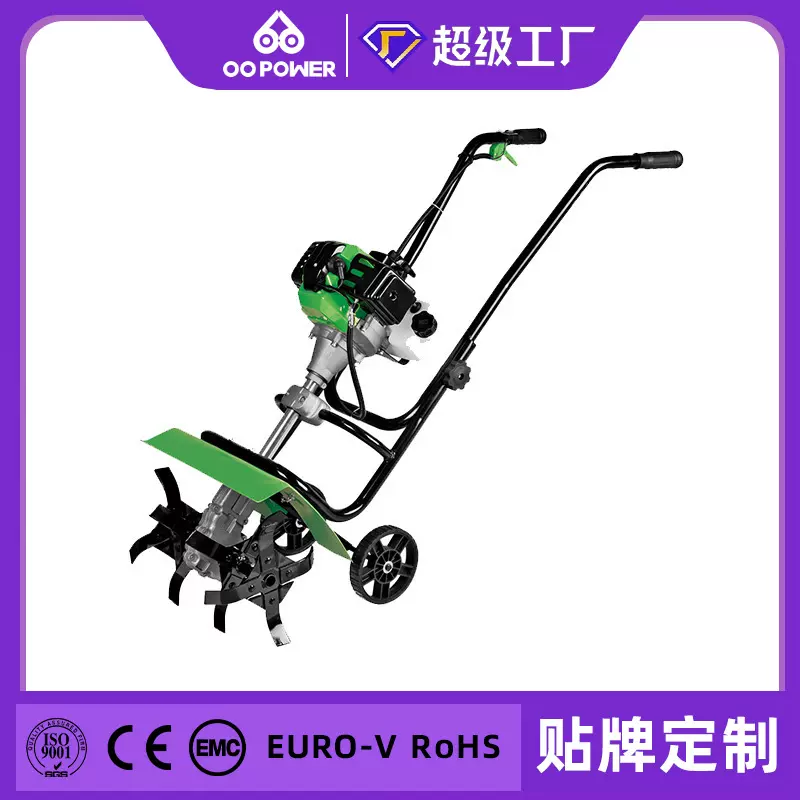 跨境小型微耕机多功能农用旋耕机农田果园开沟二冲程家用除草机