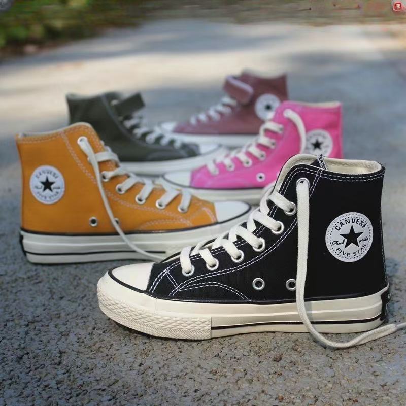Meiqi Converse 1970S Men's and Women's Canvas Shoes Summer Putian High Version High-Top Classic Black Vulcanized Version Shoes