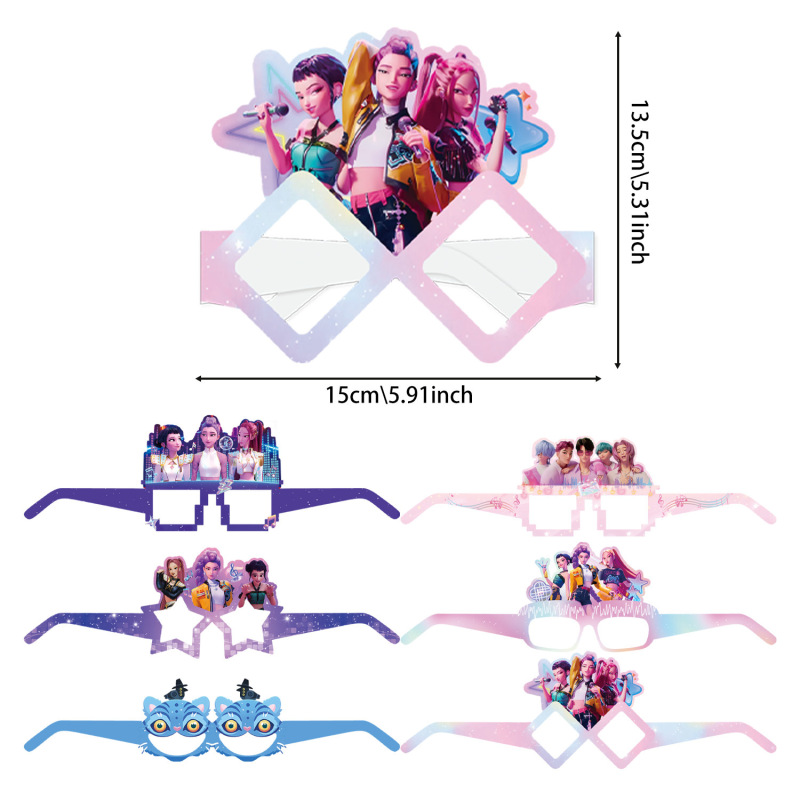 动画K-POP猎魔女团主题生日派对布置拉旗纸盘纸杯纸巾气球用品|undefined
