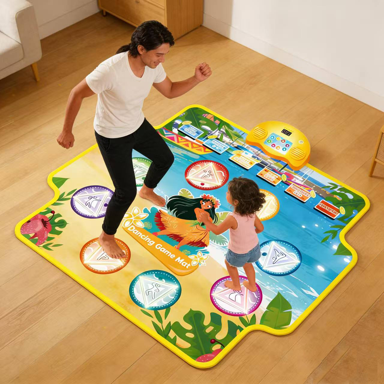 Foreign Trade Children's Bluetooth Dance Mat with Lights and Built-In Music, Dance Mat for Boys and Girls Aged 3-12, Exercise and Fitness Toy