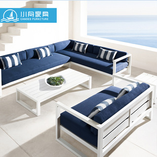 Outdoor Aluminum Alloy Sofa Hotel Outdoor Courtyard Leisure Sun Room Furniture Villa Terrace Simple Waterproof Sofa