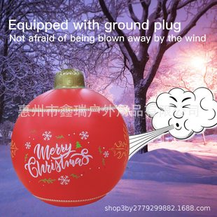 Cross-border Hot Luminous Christmas Inflatable Balloon Decorative Balloon 60cm Outdoor Holiday Atmosphere Printing Venue Layout