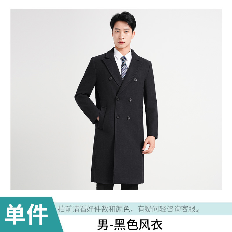 남성용 싱글 블랙 코트