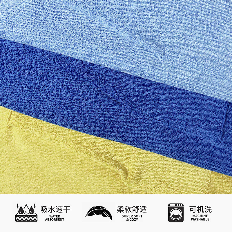 Cross-border thickened microfiber hooded cloak bath towel quick-drying cloak swimming beach surfing men's and women's changing bathrobe