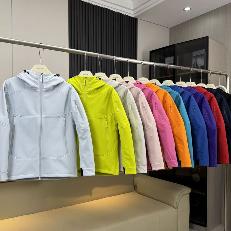 Grade D Quality All-Weather Windproof 3D Stereo Men's and Women's Hooded Fleece-Lined Soft Shell Jacket Jacket Short Jacket