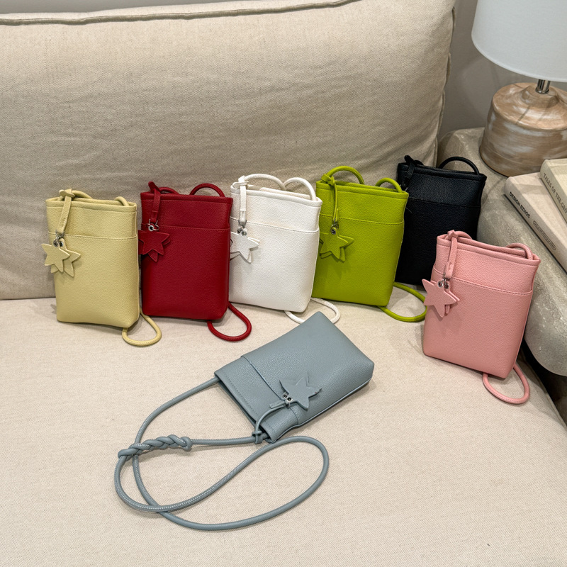 Korean-style fashion vertical mobile phone bag for women, 2026 spring-summer new model, lightweight and versatile crossbody bag, simple casual coin purse