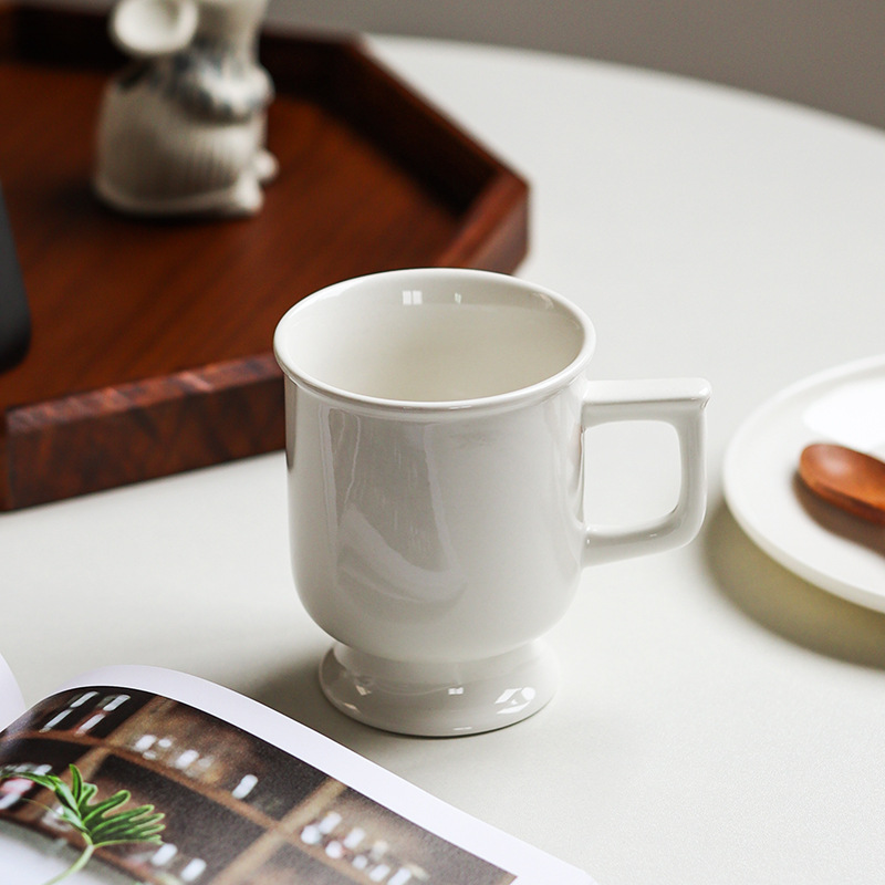 French Style Tall Coffee Latte Exquisite Afternoon Ceramic Mug Tea Vintage Water Cup_voghion.com