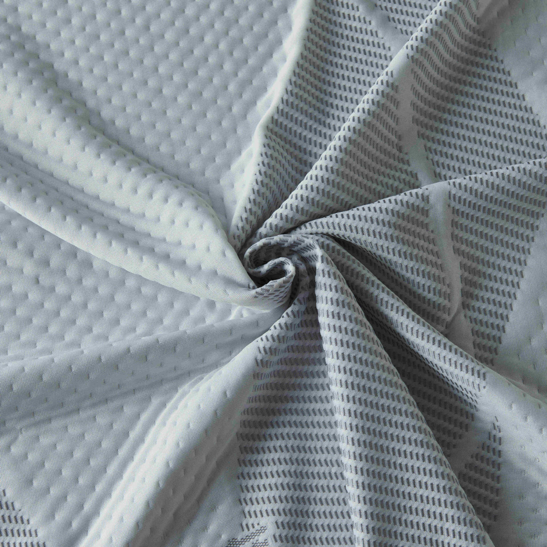 220 gramos gris claro unilateral tejido jacquard tela de colchón de tela de malla transpirable redonda