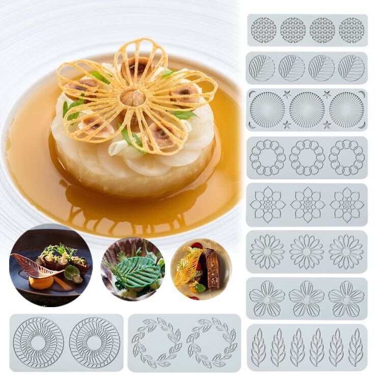 树叶花朵硅胶模具diy巧克力糖果创意甜品摆盘蛋糕装饰烘焙用品