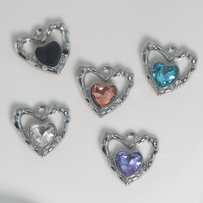 1 Piece Simple Style Heart Shape Alloy Plating Inlay Jewelry Accessories display picture 1