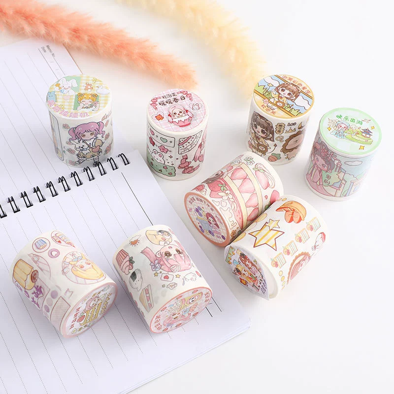 软泡芙 Hair band, sticker, set, cute container, full set, scheduler, internet celebrity