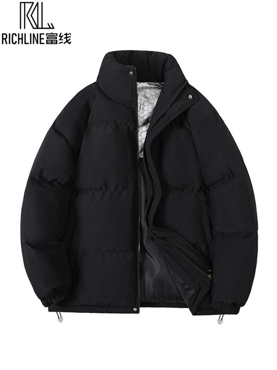 富线 Winter retro down jacket for men and women, for beloved, loose fit, increased thickness