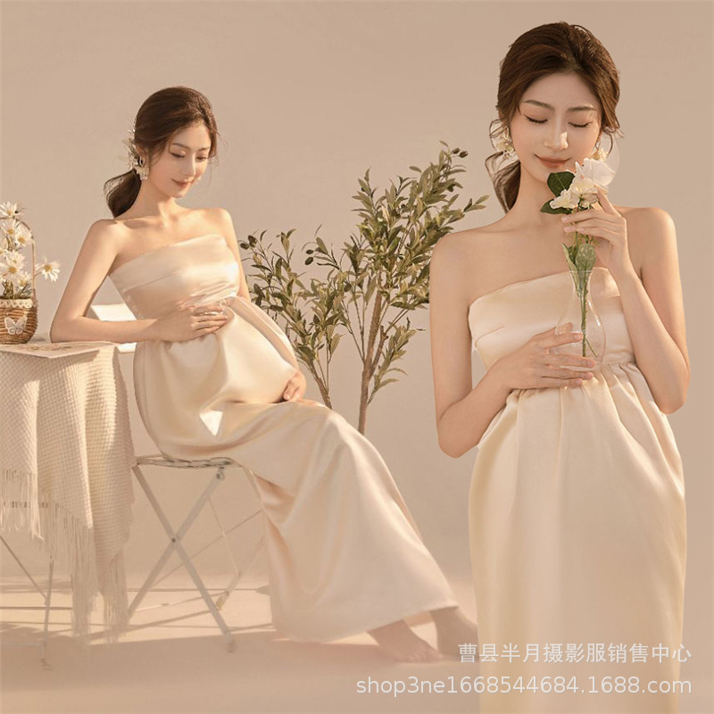 Photo studio new maternity photo clothing fashion beautiful small fresh tube top dress pregnant mother belly photo photography clothes Photo studio new maternity photo clothing fashion beautiful small fresh tube top dress pregnant mother belly photo photography clothes