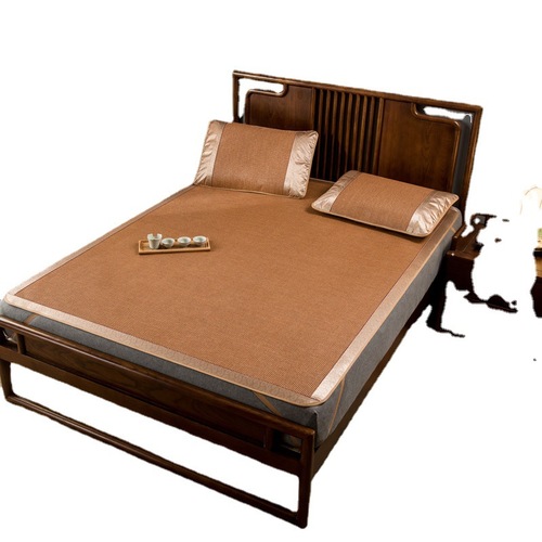 Summer mat rattan mat three-piece set for single dormitory folding ice rattan mat summer household double mat mat wholesale