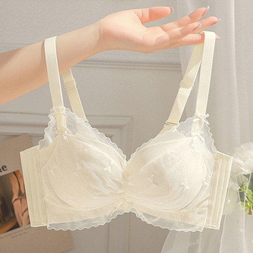 Underwear for women with small breasts, push-up and enlargement, adjustable, wire-free, secondary breasts, anti-sagging, thin bra for autumn and winter