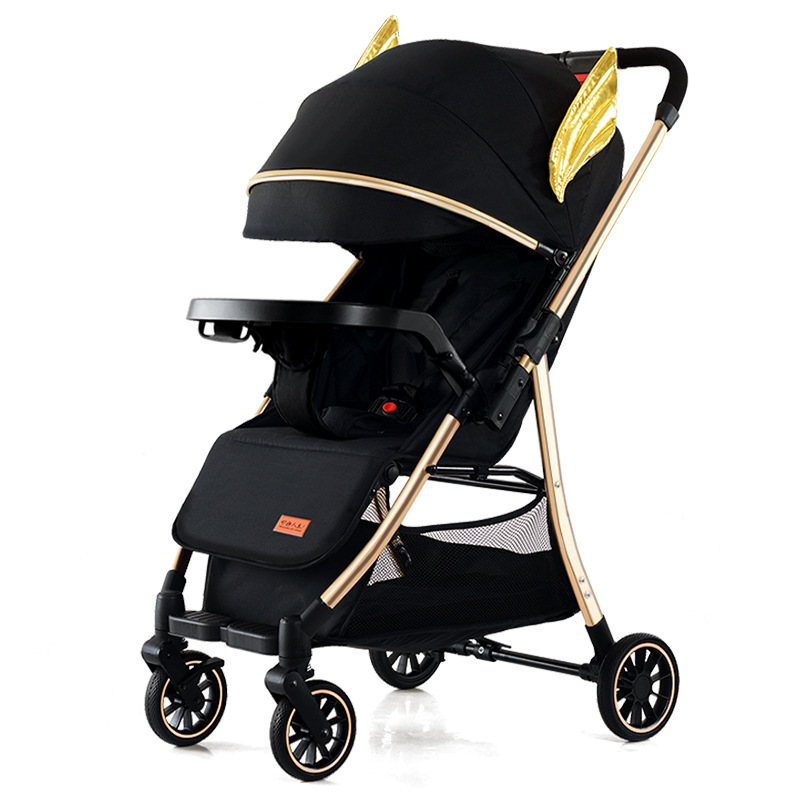 Cochecito de bebé plegable, ligero, con función de empujar y tirar, se puede sentar y acostar, cuatro en uno para niños y bebés.