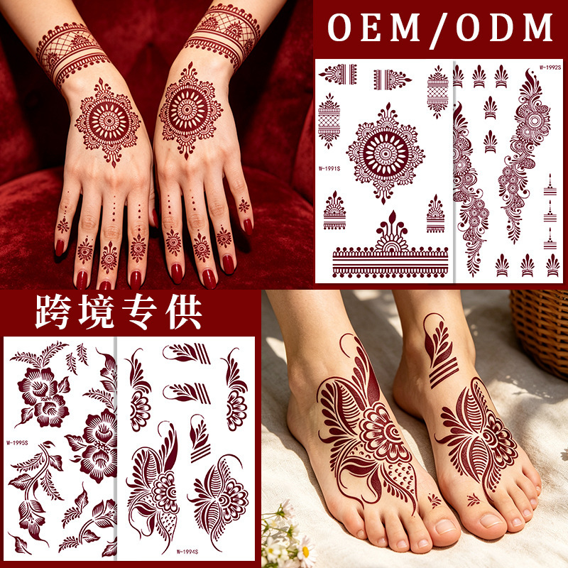 Cross-border European and American henna tattoo stickers, waterproof and long-lasting, henna rose mandala pattern for weddings and parties Cross-border European and American henna tattoo stickers, waterproof and long-lasting, henna rose mandala pattern for weddings and parties