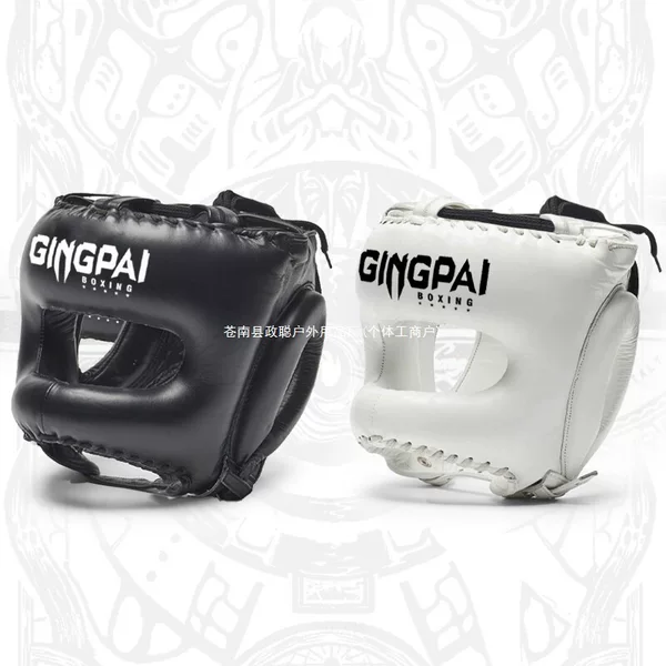 Professional boxing headgear, closed-style, for adult and children, suitable for Muay Thai and Sanda training, with nose and chin protection, universal design for men