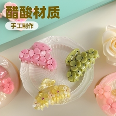 重工酢酸花シリーズ小清新中号酢酸立体花カラーにドリルを入れて女性の長髪クリップをつかむ