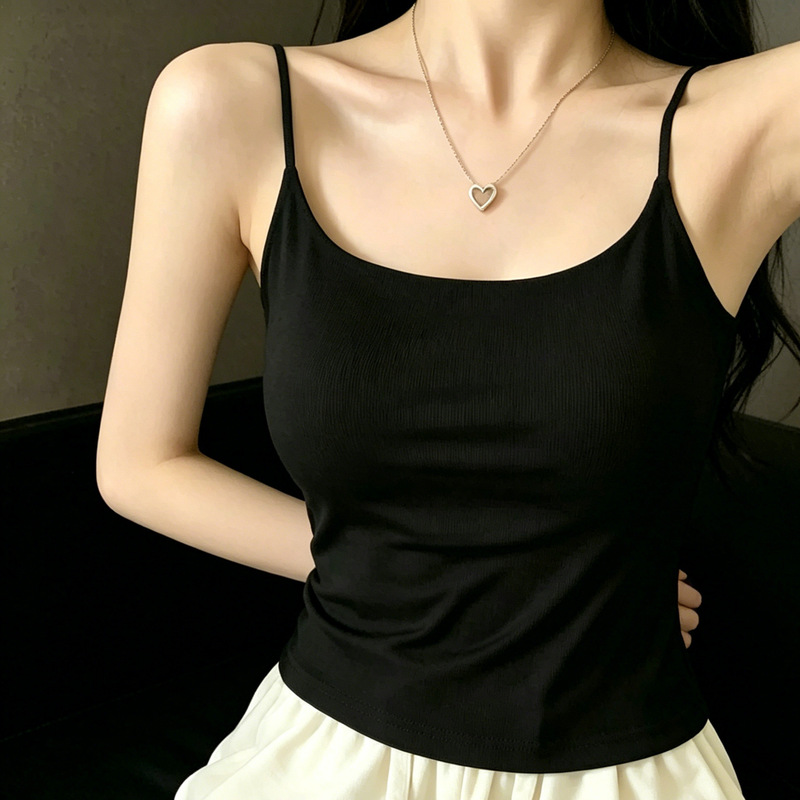 Backless Lace Top for Outerwear, Seamless Cover-Up for Side Breasts, Sleeveless Camisole with Chest Pads for Women