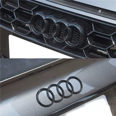 Car logo: sticker, rear lettering