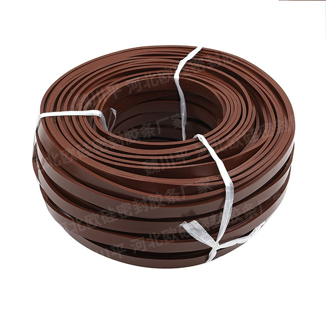 Коричневый силиконовый лент уплотнение водонепроницаемый, термостойкий и износостойкий резина сплошная квадратная плоская полоса квадратная полоска резиновая прокладка