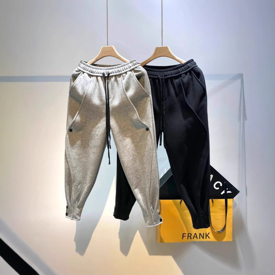 美式设计感卫裤男秋季新款老爹裤哈伦裤宽松束脚潮牌休闲潮流裤子