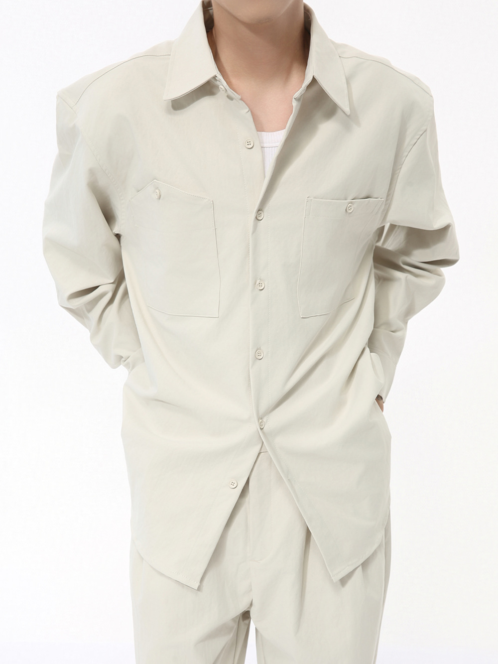 MTLCLOTHES Hombres| Nuevos productos de otoño coreanos ins ligero estilo de moda camisa cardigan pantalones casuales set