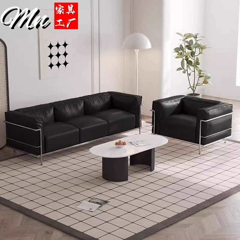 Кожаный диван LC3, журнальный столик, комбинация для приема, простая современная деловая встреча, высококлассные переговоры
