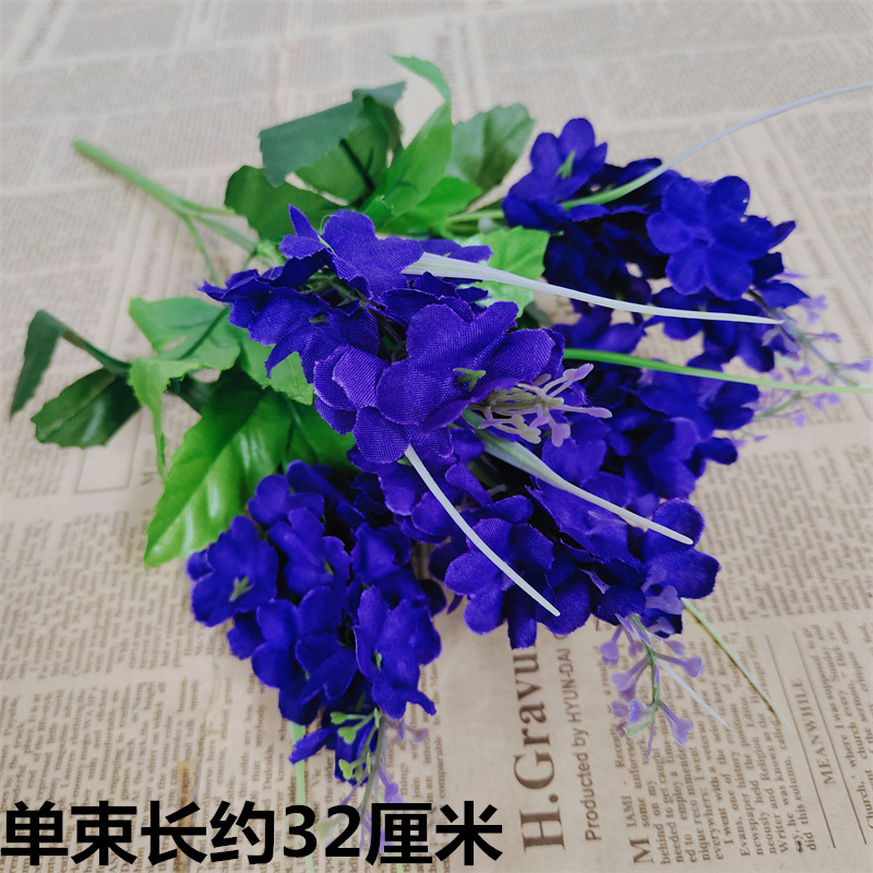 Venta al por mayor de flores artificiales jacinto lavanda nuevo listado venta directa de fábrica 5 horquillas jacinto de 5 cabezas