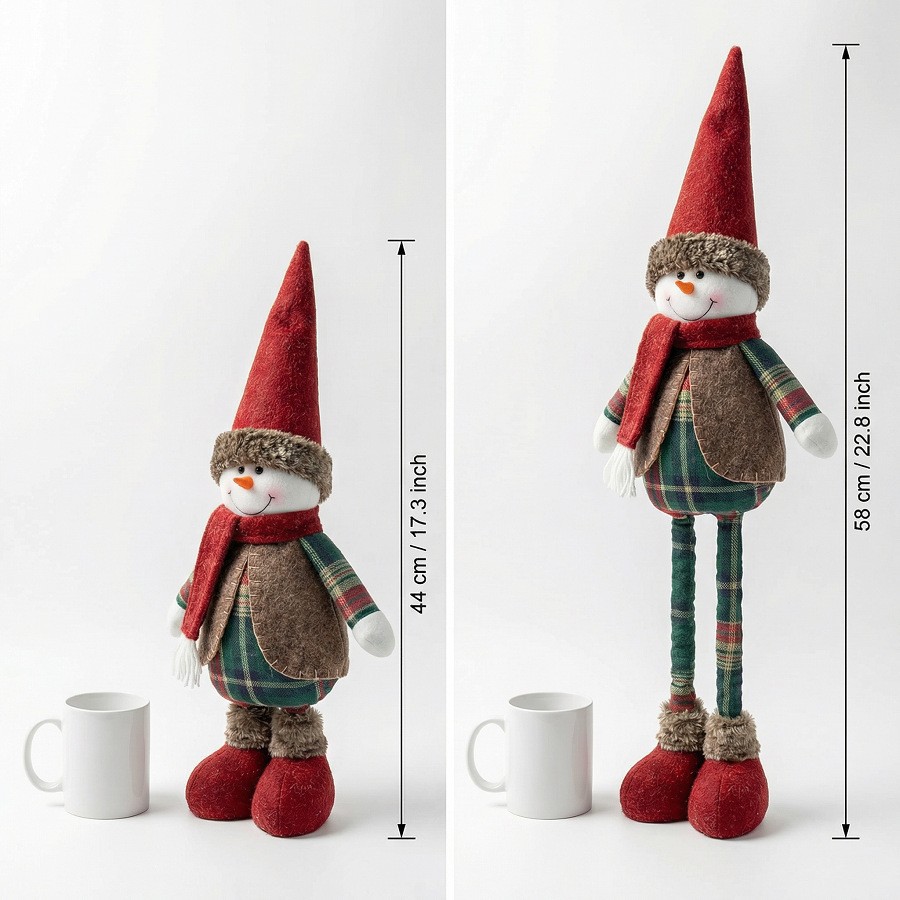 Muñeco Telescópico Navideño de Tela Decorativo para Navidad
