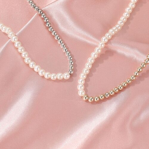 Euramerican Hybrid Beaded Necklace Clasp Lock Chain OT Retro Simple Pendant Necklace Accessory for Women