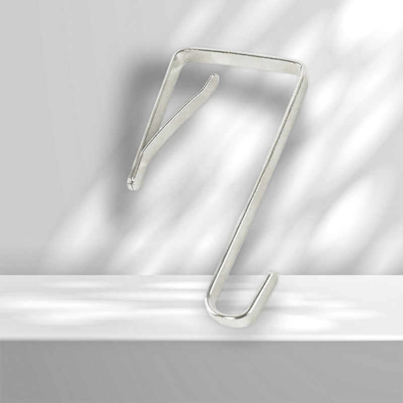 Venta al por mayor de accesorios de bolsa de almacenamiento para puerta con clip de resorte, ganchos planos, ganchos de metal de 3.5cm-4.5cm de grosor, ganchos en S