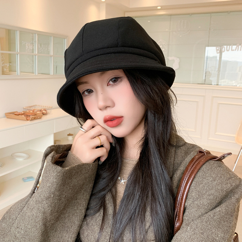 百搭英伦风云朵贝雷帽秋冬季时尚休闲防风保暖帽日系显脸小帽子女|undefined