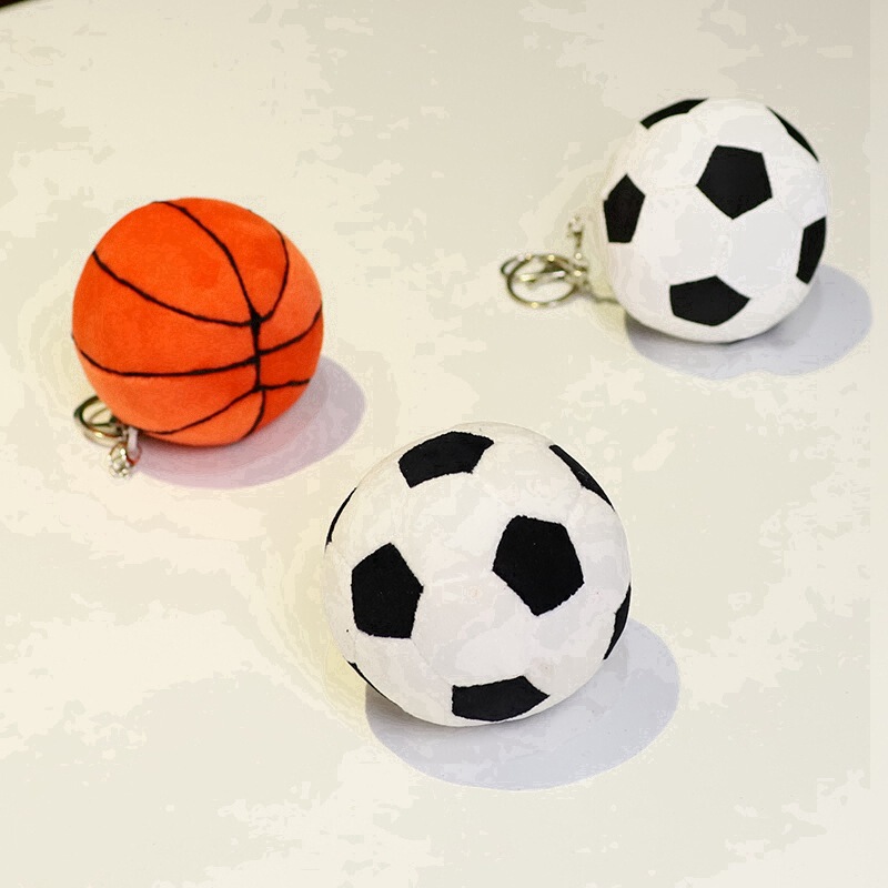 small size Simulation Football Keychain Pendant Plush Toy Spherical Doll Doll Hanging Company Event Gift
