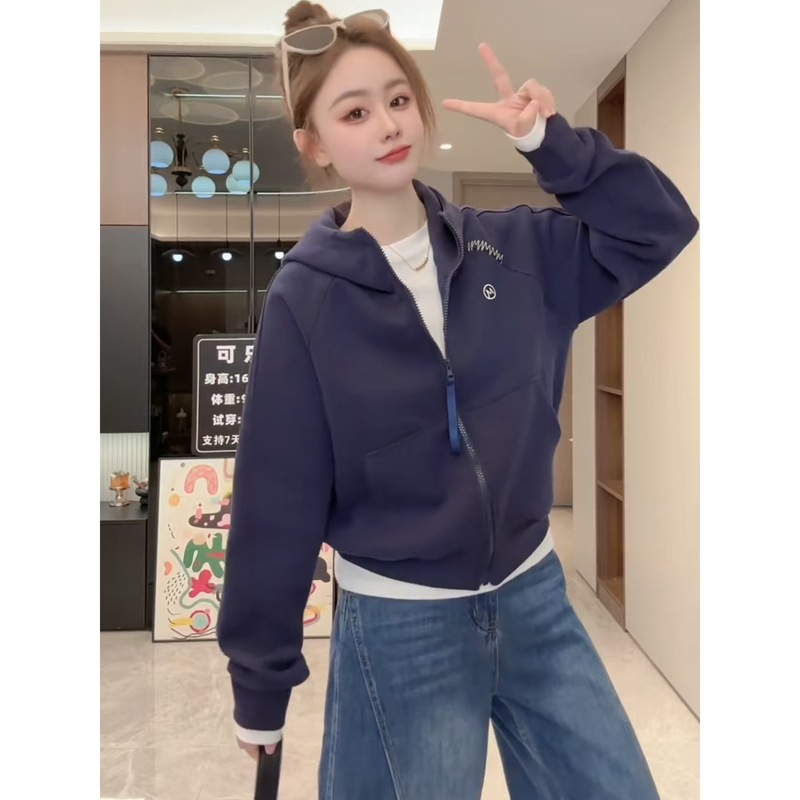 连帽卫衣外套女2025秋季新款休闲时尚高级感显瘦小个子开衫上衣女|undefined