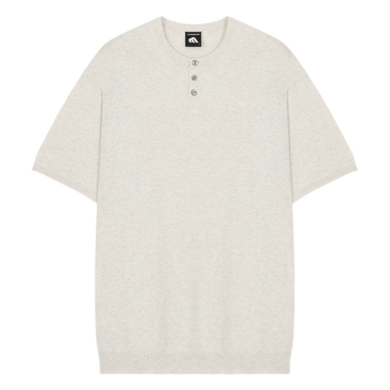 MYQメンズ半袖Tシャツ韓国風トレンド夏オールドマネースタイルニット半袖トップスアイスシルクインナー